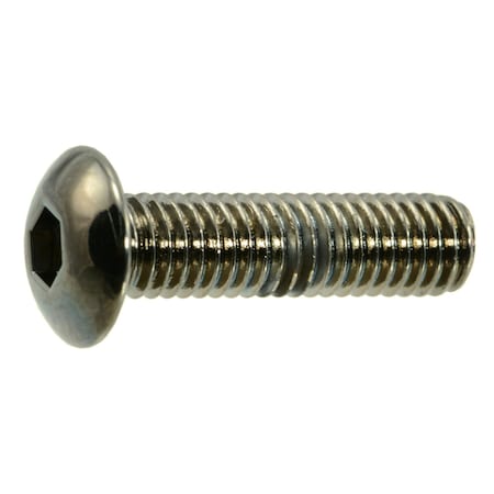 Midwest Fastener #10-32 Socket Head Cap Screw, Button-Head, Black Chrome Plated Steel, 3/4 in Length, 8 PK 33982